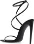 Saint Laurent Zwarte Leren Sandalen met Kristalversieringen Black Dames - Thumbnail 3