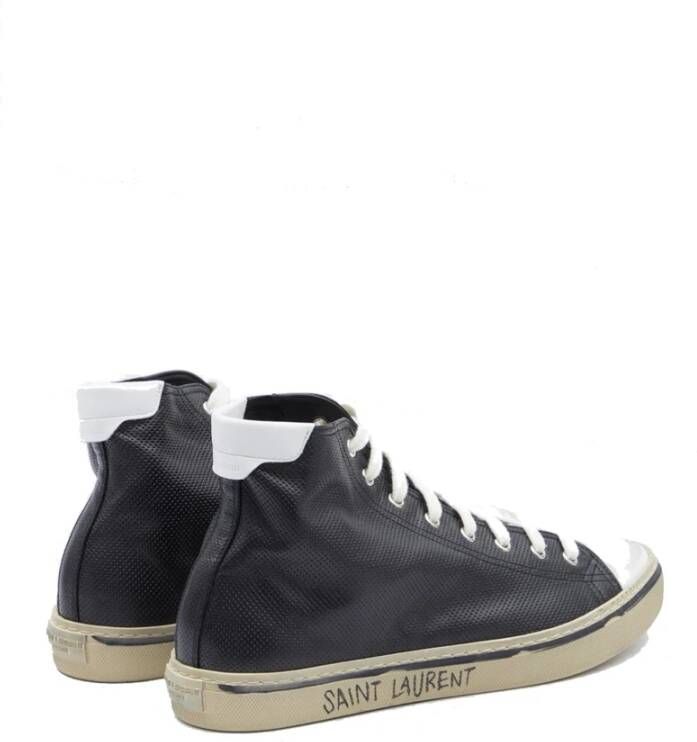 Saint Laurent Zwarte Leren Sneakers Aw23