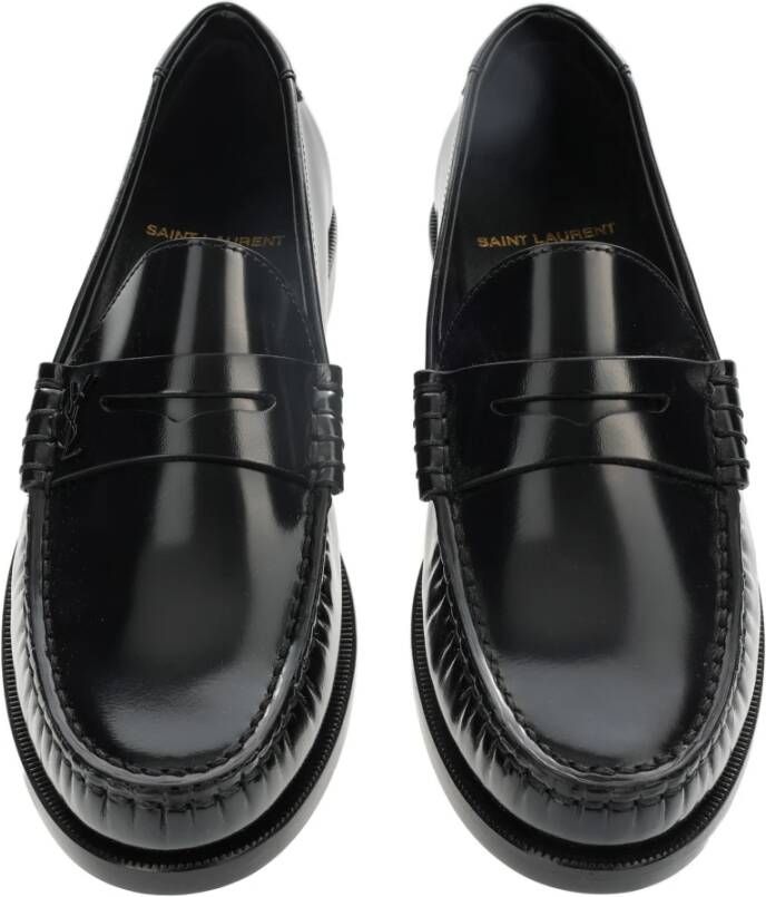 Saint Laurent Zwarte Loafers Regular Fit Geschikt voor Alle Temperaturen 100% Leer Black Dames