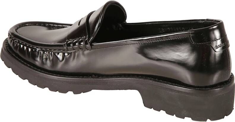 Saint Laurent Zwarte platte loafer moc schoenen Black Heren