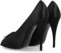 Saint Laurent Zwarte Satijnen Crêpe Peep Toe Pumps - Thumbnail 2