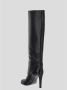 Saint Laurent Zwarte Stiletto Laarzen van Korrelig Leer Black Dames - Thumbnail 3