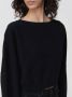 Saint Laurent Zwarte trui met boothals - Thumbnail 2