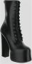 Saint Laurent Zwarte Veterschoenen met Platform Black Dames - Thumbnail 2