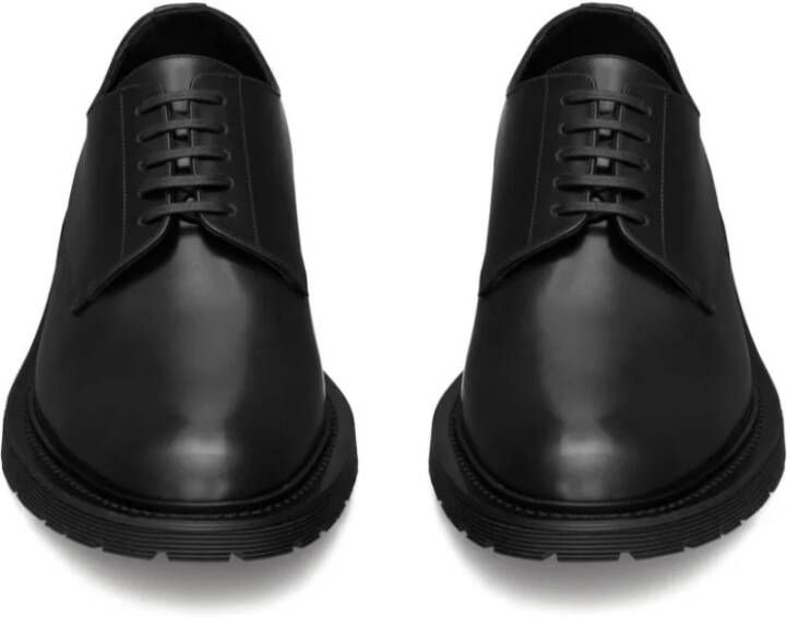 Saint Laurent Zwarte Veterschoenen met Rubberen Zool