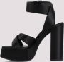 Saint Laurent Zwarte Zijden Sandalen met Kristallen Gesp Black Dames - Thumbnail 2