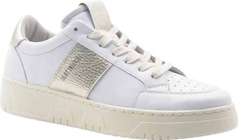 Saint Sneakers Wit Goud Leren High Top Sneakers White Dames