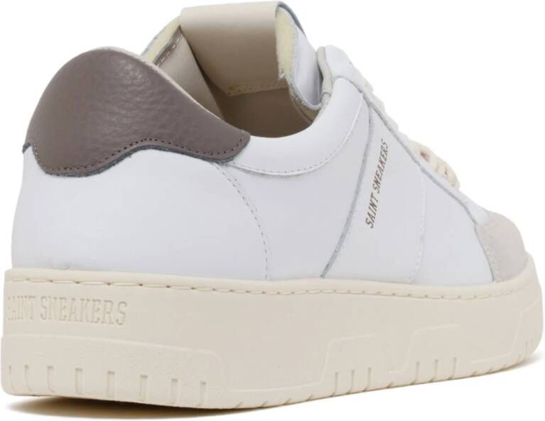 Saint Sneakers Witte en Ash Grey Leren Sneakers White Heren