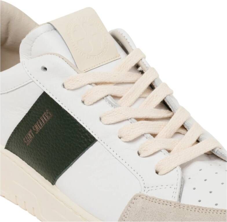 Saint Sneakers Witte en Olijfkleurige Leren Sneakers White Heren