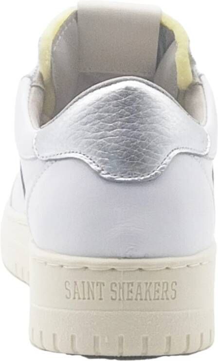Saint Sneakers Witte Zilveren Leren Sneakers Ss25