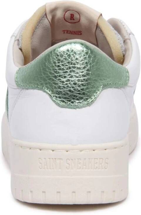 Saint Sneakers Witte groene tennisschoenen gemaakt in Italië