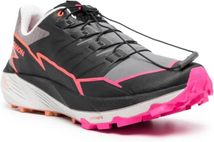 Salomon Grijze Logo-Print Sneakers Paneelontwerp