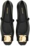 Salvatore Ferragamo Zwarte Lamsvacht Vara Boog Platte Schoenen Black Dames - Thumbnail 4