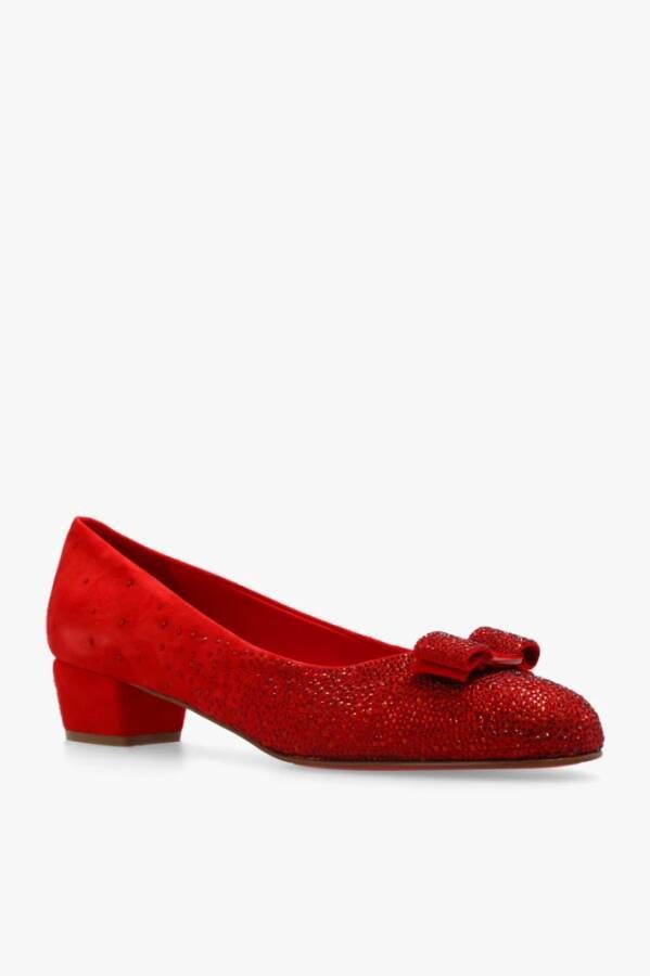 Salvatore Ferragamo Ballerina's met hak Rood Dames