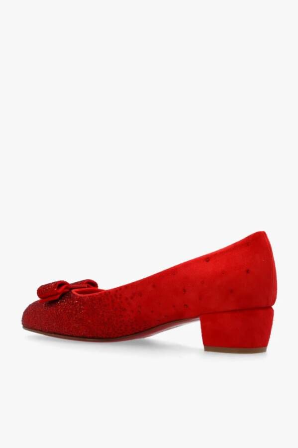 Salvatore Ferragamo Ballerina's met hak Rood Dames