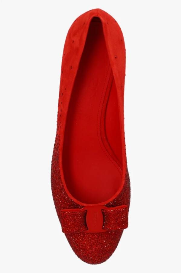 Salvatore Ferragamo Ballerina's met hak Rood Dames