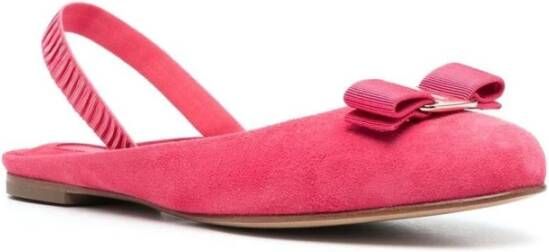 Salvatore Ferragamo Roze Suede Ballerina Schoenen Roze Dames