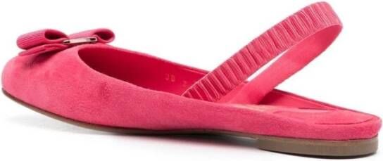 Salvatore Ferragamo Roze Suede Ballerina Schoenen Roze Dames