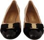 Salvatore Ferragamo Beige en Zwart Nappa Leren Pumps Schoenen Beige Dames - Thumbnail 4