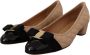 Salvatore Ferragamo Beige en Zwart Nappa Leren Pumps Schoenen Beige Dames - Thumbnail 5