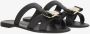 Salvatore Ferragamo Boog Rubberen Sandalen met Gouden Plaat Black Dames - Thumbnail 10