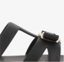 Salvatore Ferragamo Boog Rubberen Sandalen met Gouden Plaat Black Dames - Thumbnail 12