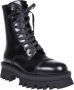 Salvatore Ferragamo Boots Glossy Black Leather Combat Boots in zwart - Thumbnail 6