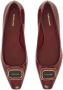 Salvatore Ferragamo Bordeauxleren Instapmodel Vierkante Neus Schoenen Red Dames - Thumbnail 2