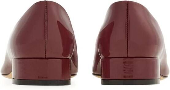 Salvatore Ferragamo Bordeauxleren Instapmodel Vierkante Neus Schoenen Red Dames