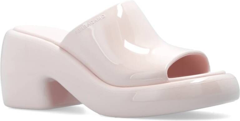 Salvatore Ferragamo Deva-slippers met logo Pink Dames