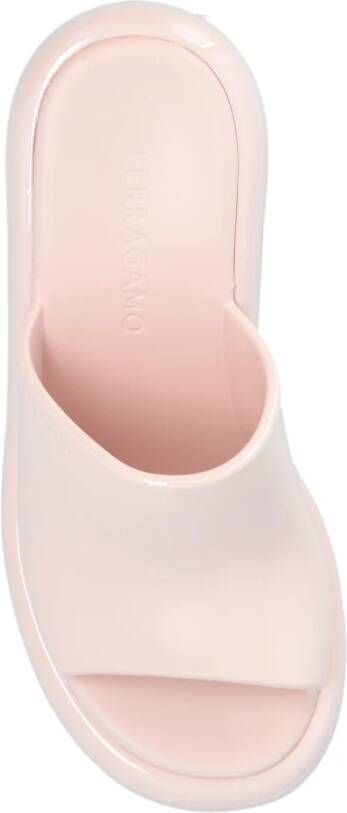 Salvatore Ferragamo Deva-slippers met logo Pink Dames