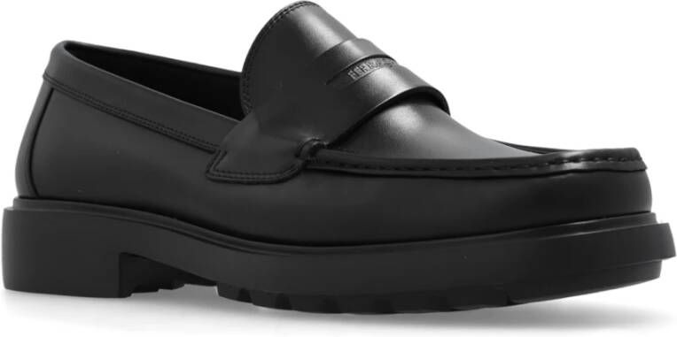 Salvatore Ferragamo Donny leren schoenen Black Heren