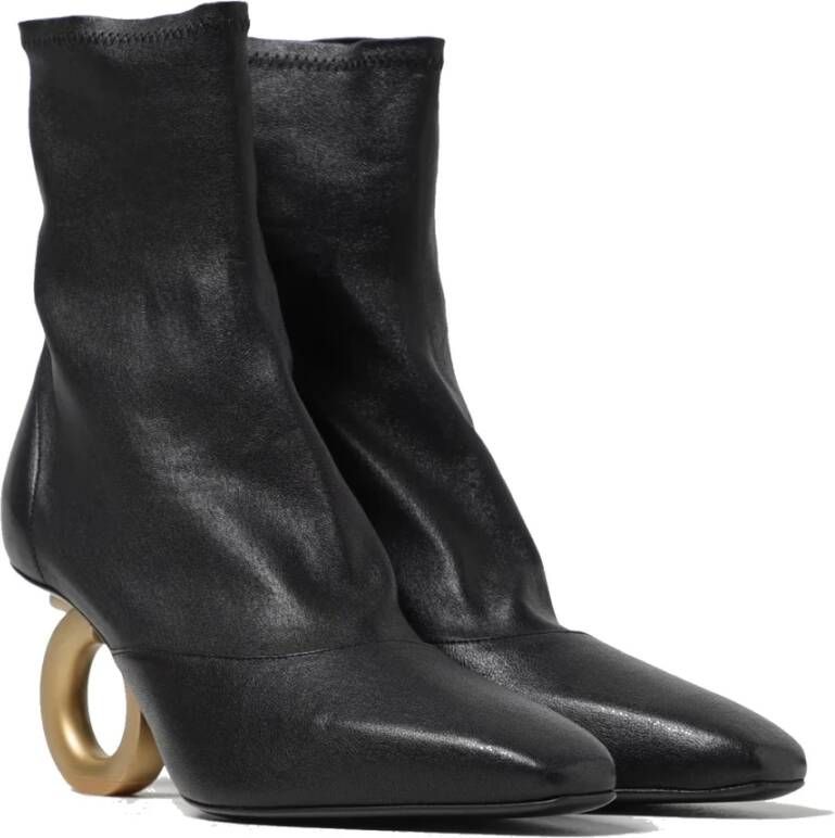 Salvatore Ferragamo Elastische enkellaarzen met Gancini-hak Black Dames