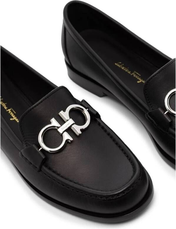 Salvatore Ferragamo Elegant Zwarte Loafers Black Dames