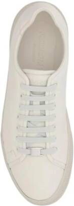 Salvatore Ferragamo Elegante Leren Sneakers White Heren