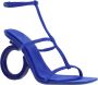 Salvatore Ferragamo Elina Leren Sandalen Blue Dames - Thumbnail 3