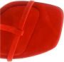 Salvatore Ferragamo Elina Leren Sandalen Hoge Hak Dames Schoenen Rood Dames - Thumbnail 11