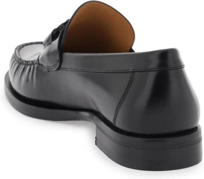 Salvatore Ferragamo Gancini Loafers van geborsteld leer Black Heren