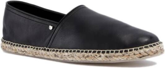 Salvatore Ferragamo Gancini Logo Zwarte Espadrilles Leer Black Heren