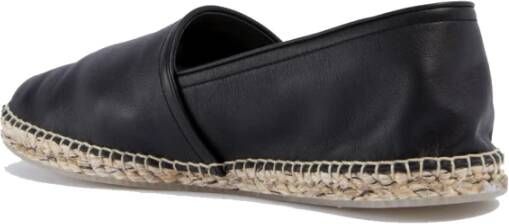 Salvatore Ferragamo Gancini Logo Zwarte Espadrilles Leer Black Heren