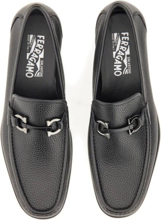 Salvatore Ferragamo Gancini Moccasin Ornament Hak Black Heren