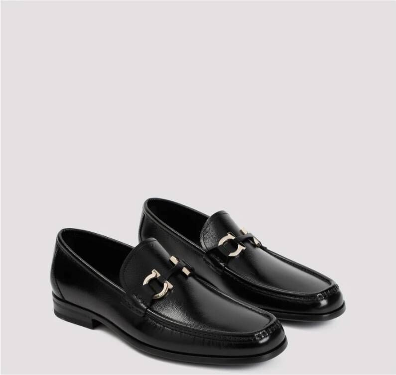 Salvatore Ferragamo Luxe Kalfsleren Loafers Black Heren