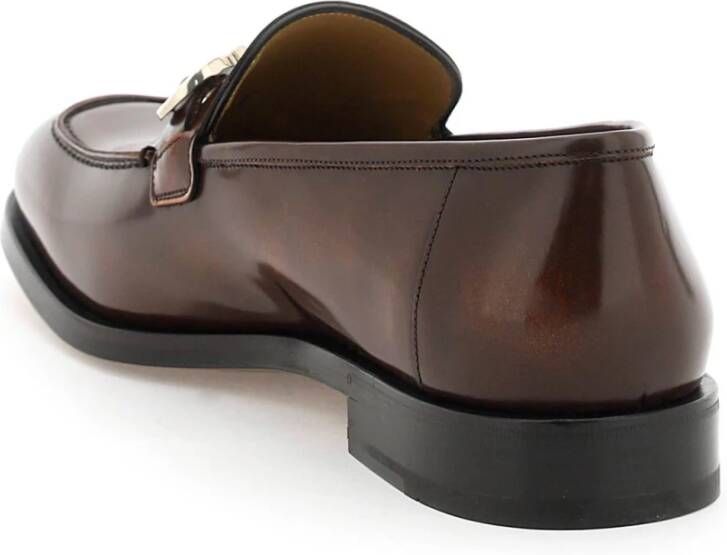 Salvatore Ferragamo Gustav Loafers met Gancini-detail Brown Heren