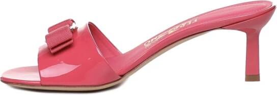 Salvatore Ferragamo Roze Patent Leren Hakken Muiltjes Roze Dames