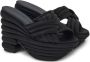 Salvatore Ferragamo Zwarte Gewatteerde Plateau Sandalen Zwart Dames - Thumbnail 2