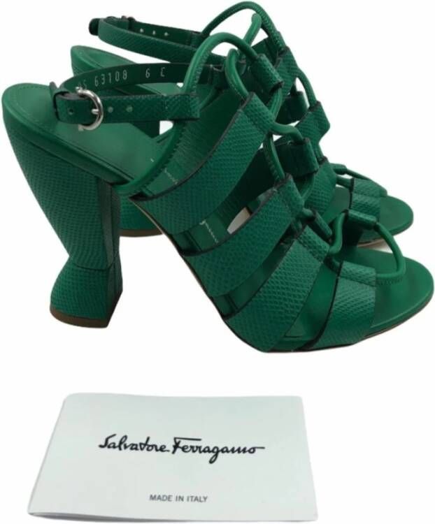 Salvatore Ferragamo 11cm Hak Sandaal Groen Dames