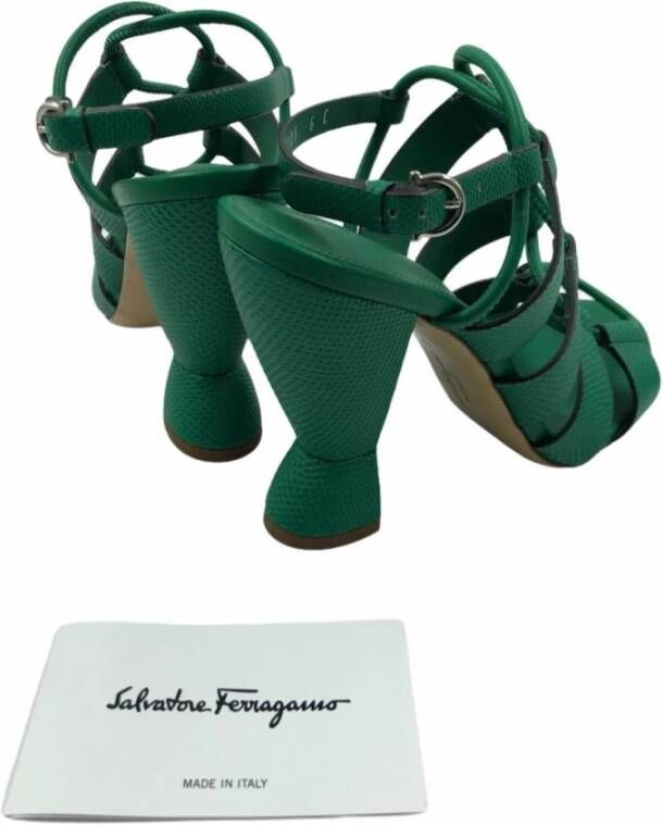 Salvatore Ferragamo 11cm Hak Sandaal Groen Dames