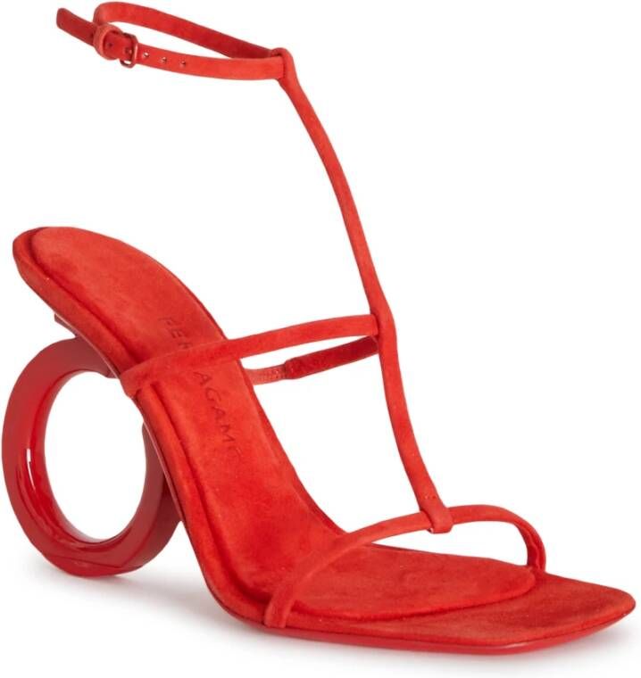 Salvatore Ferragamo Stijlvolle Hoge Hak Sandalen Rood Dames