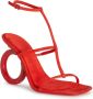 Salvatore Ferragamo Elina Leren Sandalen Hoge Hak Dames Schoenen Rood Dames - Thumbnail 2