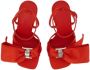 Salvatore Ferragamo Vurige Rode Sandalen met Grote Strik van Leer Rood Dames - Thumbnail 3
